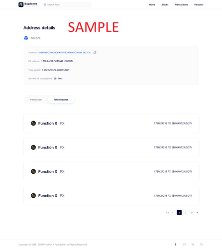 Token balance SAMPLE